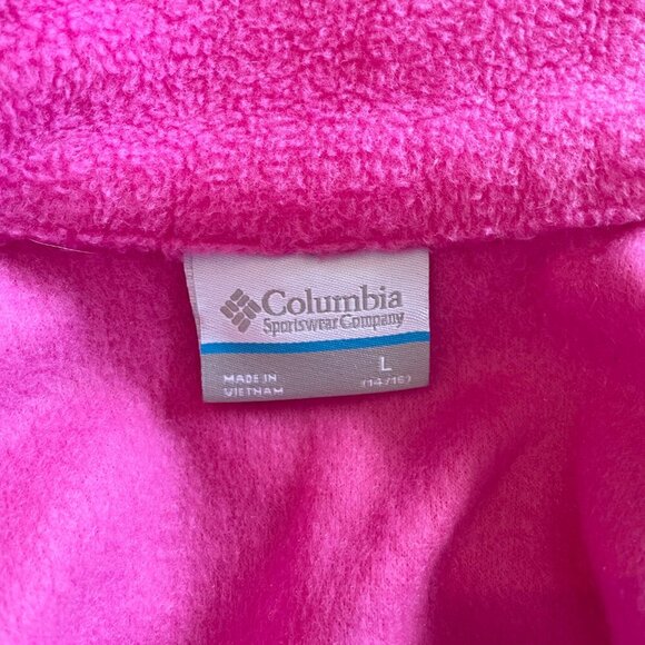 NWOT Columbia Girl's Benton Springs Fleece Jacket Full Zip, Pink Ice, Size L - Picture 5 of 9